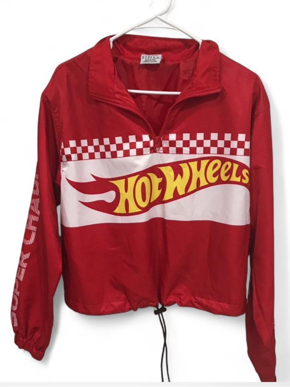Mattel Hot Wheels Red and White Racing Windbreaker Size:M